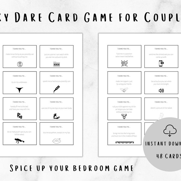 Printable Sex Card Game for Couples - Dirty Dares | Intimate Couples Game for Adults | Sexy Date Night Conversations | Naughty Bed Game 18+