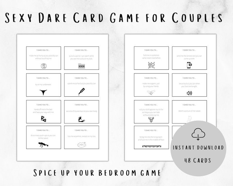 Printable Sex Card Game for Couples - Dirty Dares | Intimate Couples ...