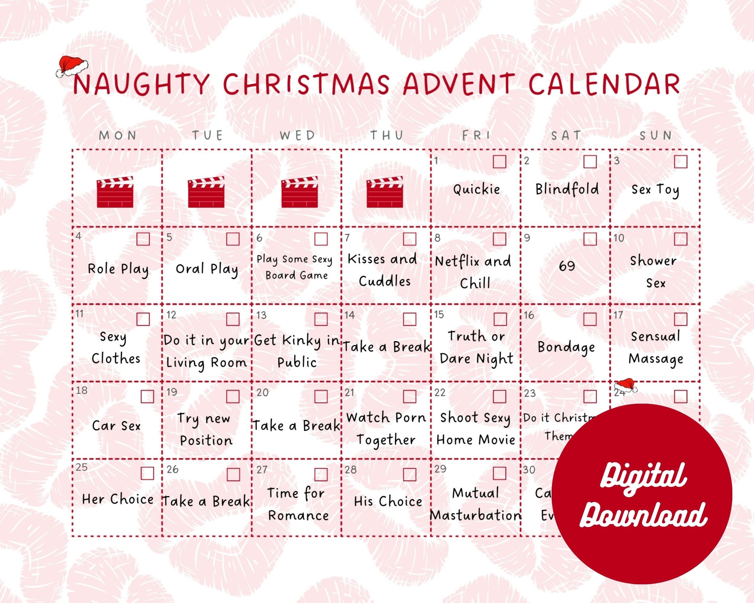 Naughty Christmas Advent Calendar December | Printable Intimate Couples