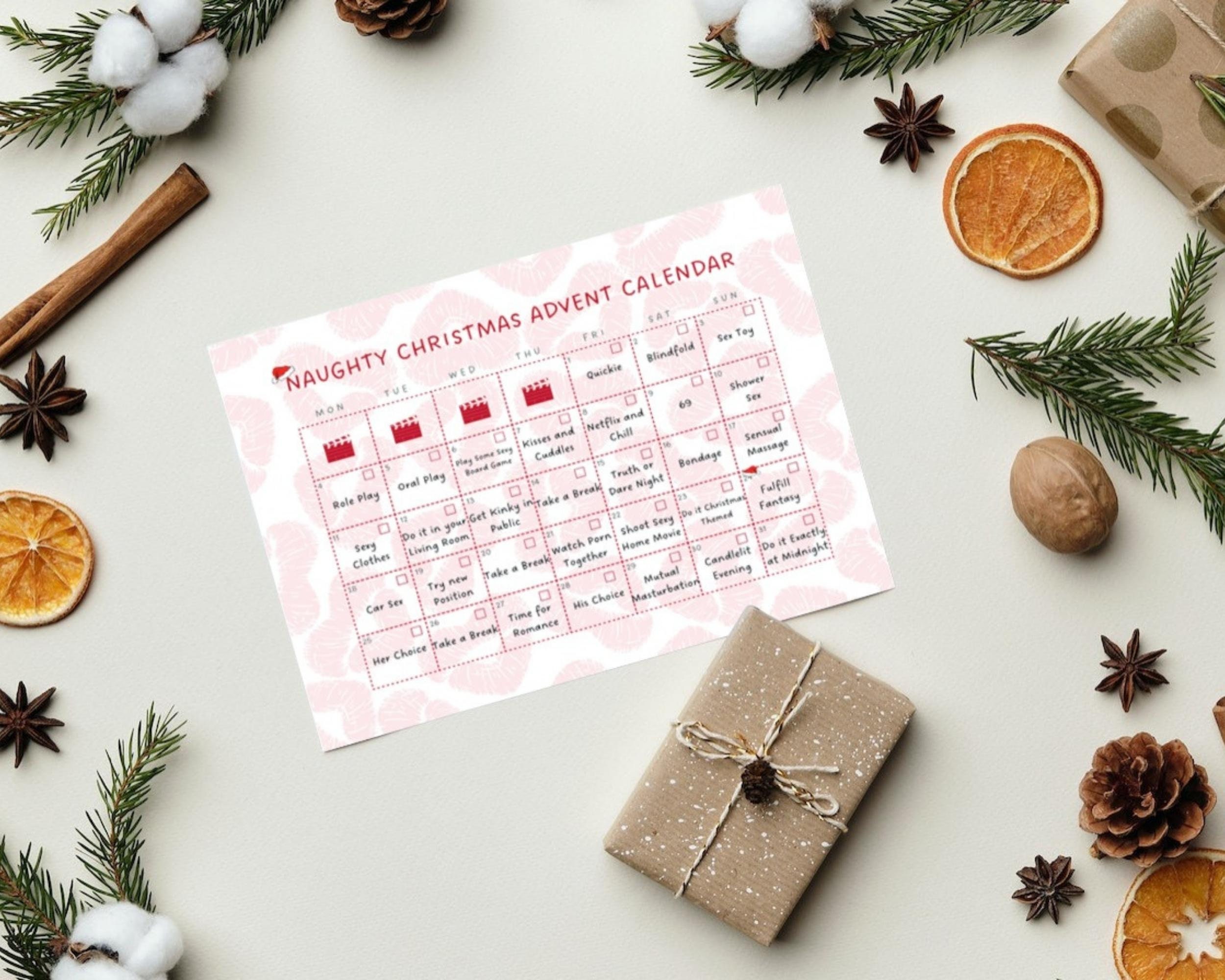 Naughty Christmas Advent Calendar December Printable Intimate Couples