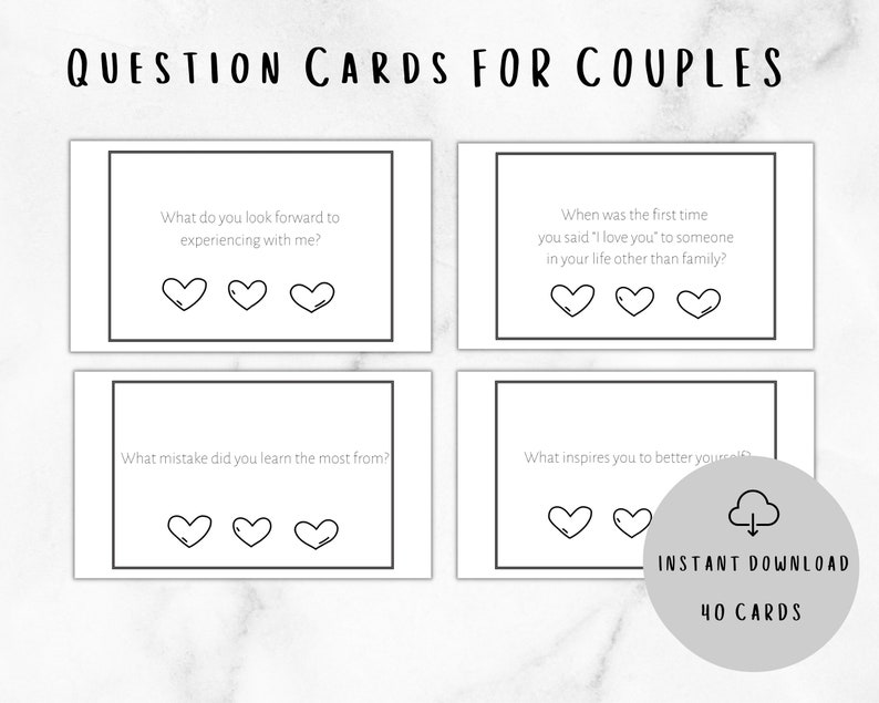 Printable Game for Couples Deep Questions That Will Strengthen Your