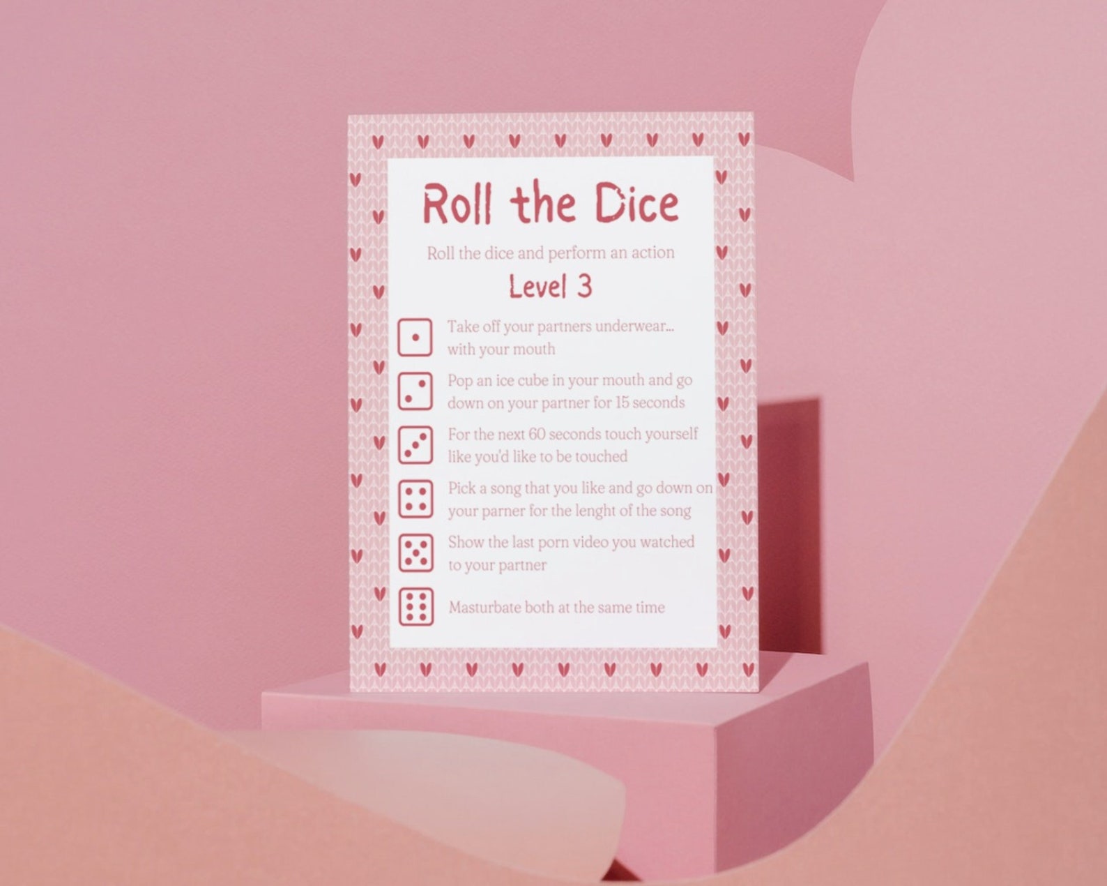 Couples Foreplay Game Dirty Roll the Dice 5 Different Levels to Make