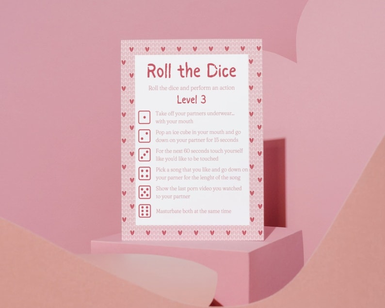 Dirty Valentines Roll the Dice Game for Couples Printable Game