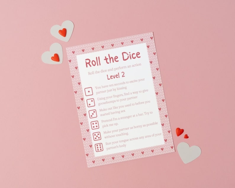 Dirty Valentines Roll the Dice Game for Couples Kicky Sex Game