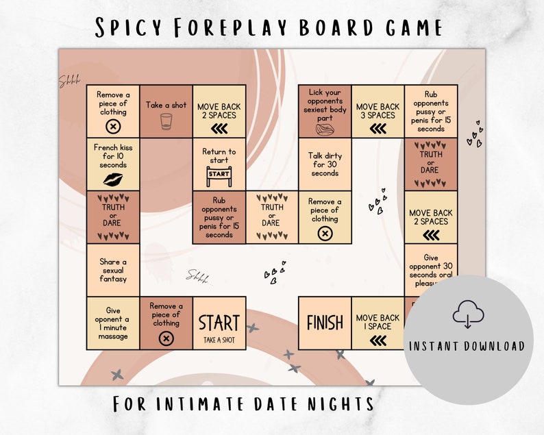 Intimacy Foreplay Board Game for Adult Couples Printable Date Night ...