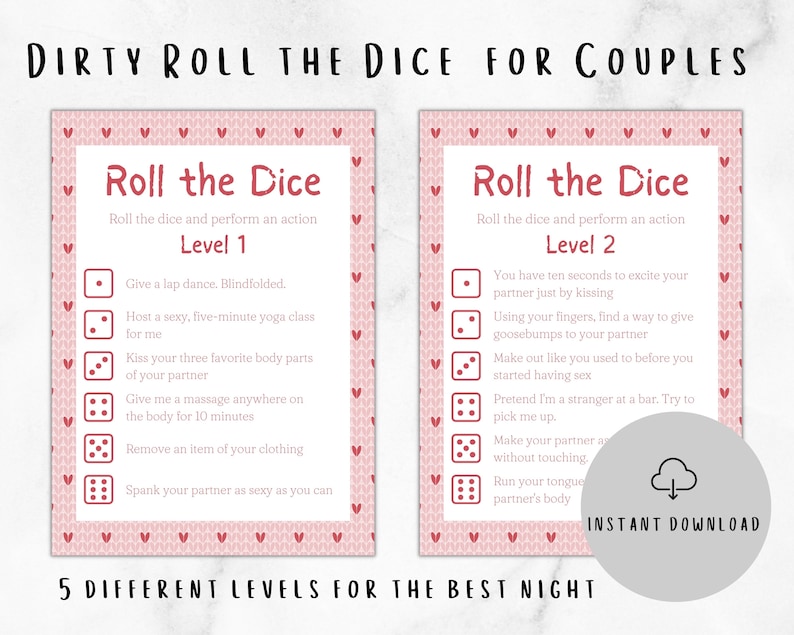 Couples Foreplay Game Dirty Roll the Dice 5 Different Levels to Make
