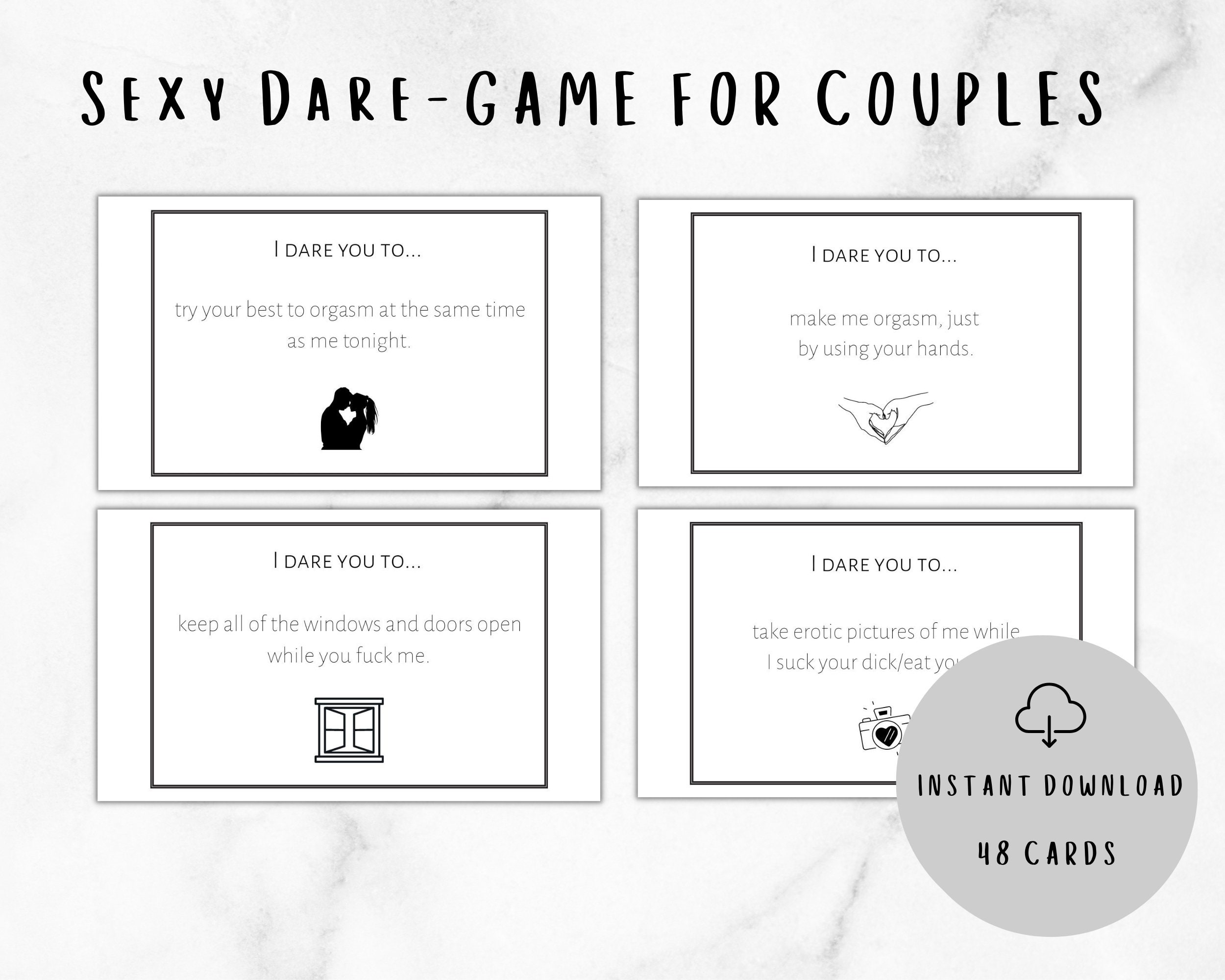 Printable Sex Card Game for Couples - Dirty Dares | Intimate Couples ...