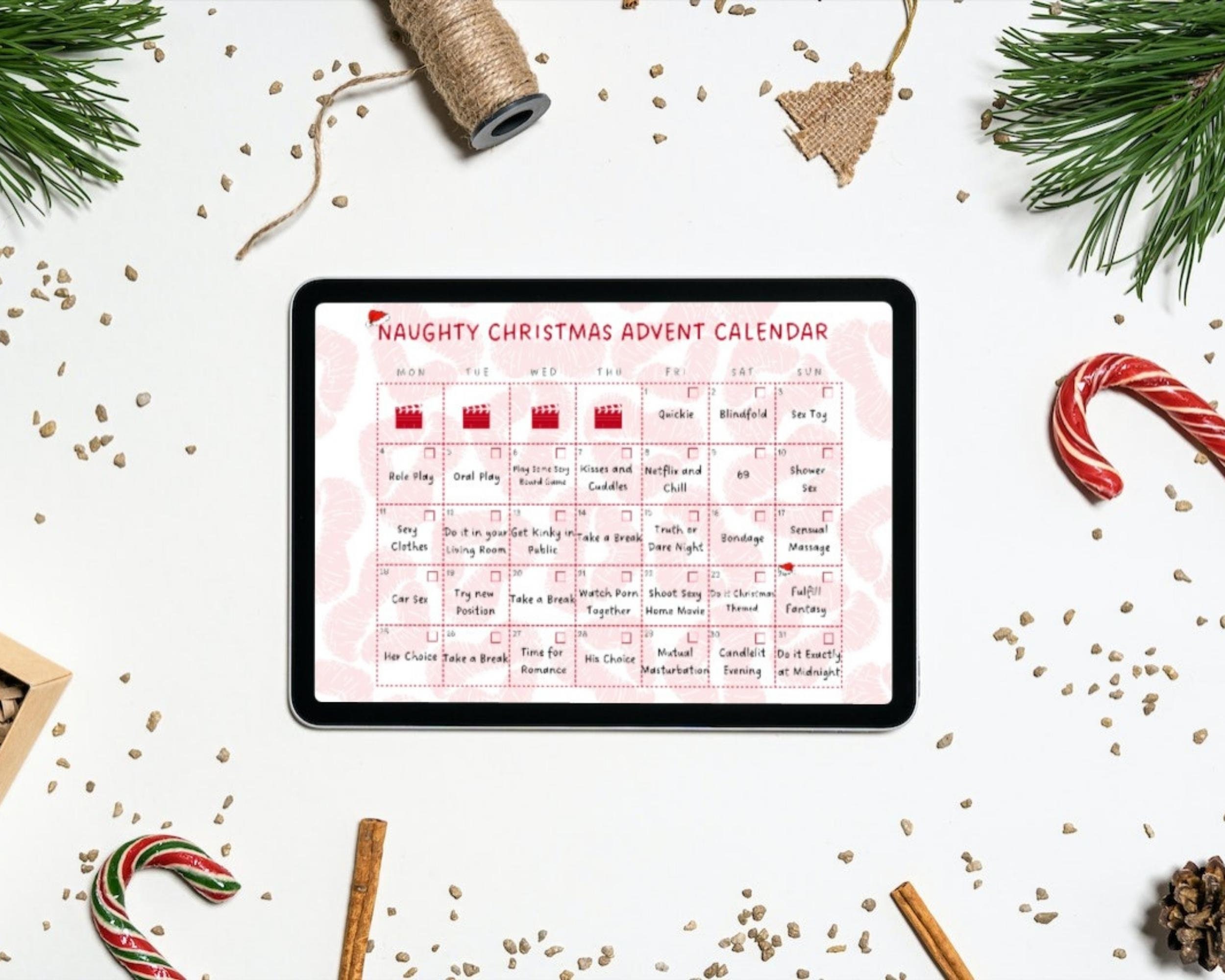 Naughty Christmas Advent Calendar December Printable Intimate Couples
