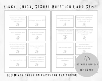 Dirty Questions Card Game for Couples | Kinky, Juicy (Digital Download)