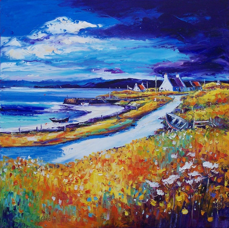 Scottish Landscape Print Ardnamurchan. Landscape Painting Etsy