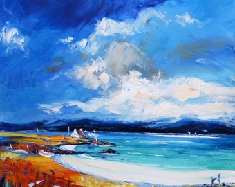 Afdrukken van Ardnamurchan/print van Schotland/ingelijste print/muurkunst/home decor/cadeau/huwelijkscadeau/wit/landschapsschilderkunst/mooie kleuren/kunst