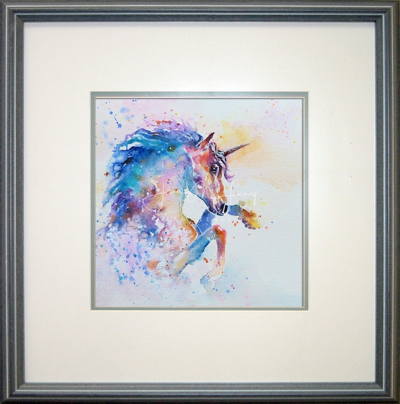 Unicorn Print, Unicorn Painting, Unframed Nursery Print, Unicorn Present Girl, Unicorn