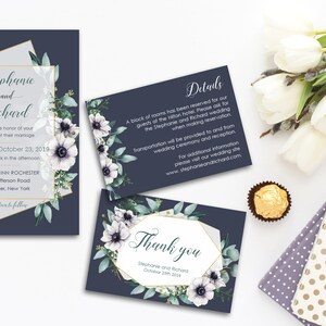 Greenery Wedding Invitation, Greenery Printable Wedding Invitation Suite, Navy Invite, Wedding Eucalyptus Invitation, Wedding Invite WS-055