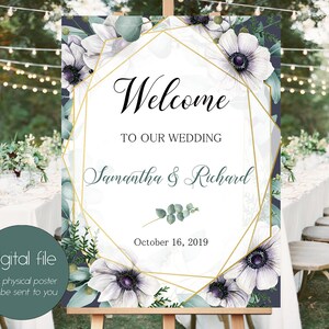 Greenery Welcome Wedding Sign,Eucalyptus Welcome Sign, Wedding Reception Sign,Bridal Wedding Welcome Poster,Welcome Eucalyptus Sign WS-055