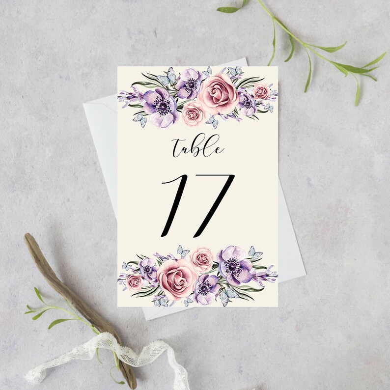 wedding table numbers printable table numbers purple lilac pink table numbers table numbers wedding 1 20 4x6 pdf instant download tn 033 paper invitations announcements jan takayama com