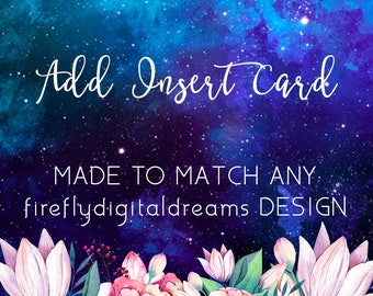 INSERT CARD TOEVOEGEN, Voeg een overeenkomende 5x3,5" matching card toe aan elke uitnodiging