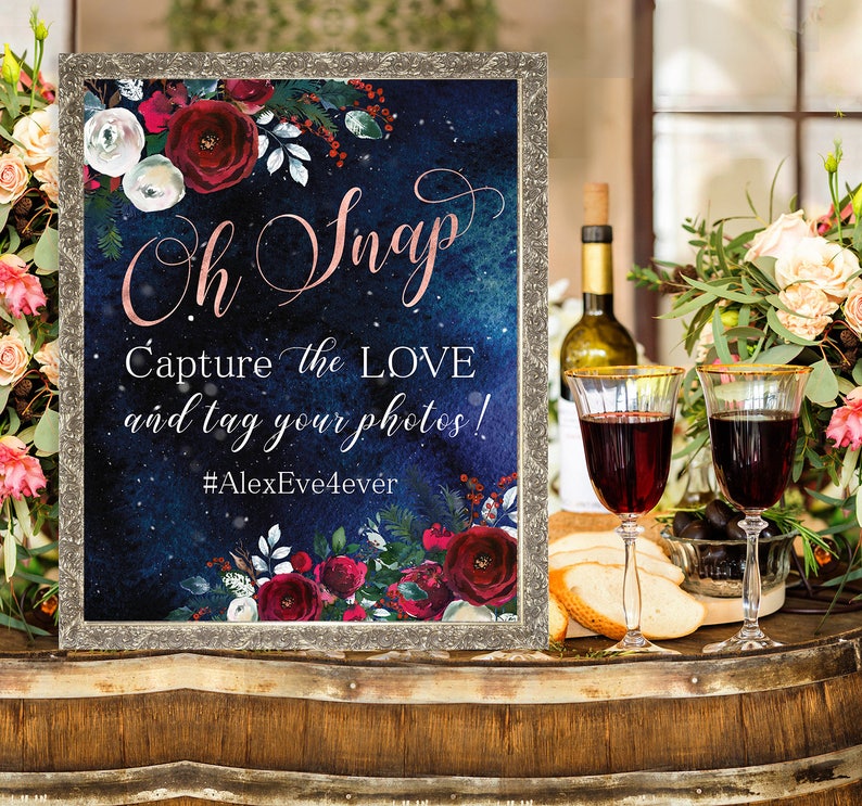 Oh Snap Hashtag Wedding Sign Christmas Winter New Year Oh Snap Hashtag Wedding Sign Christmas Winter New Year