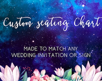 CUSTOM SEATING CHART, Add on seating chart matching any invitation design