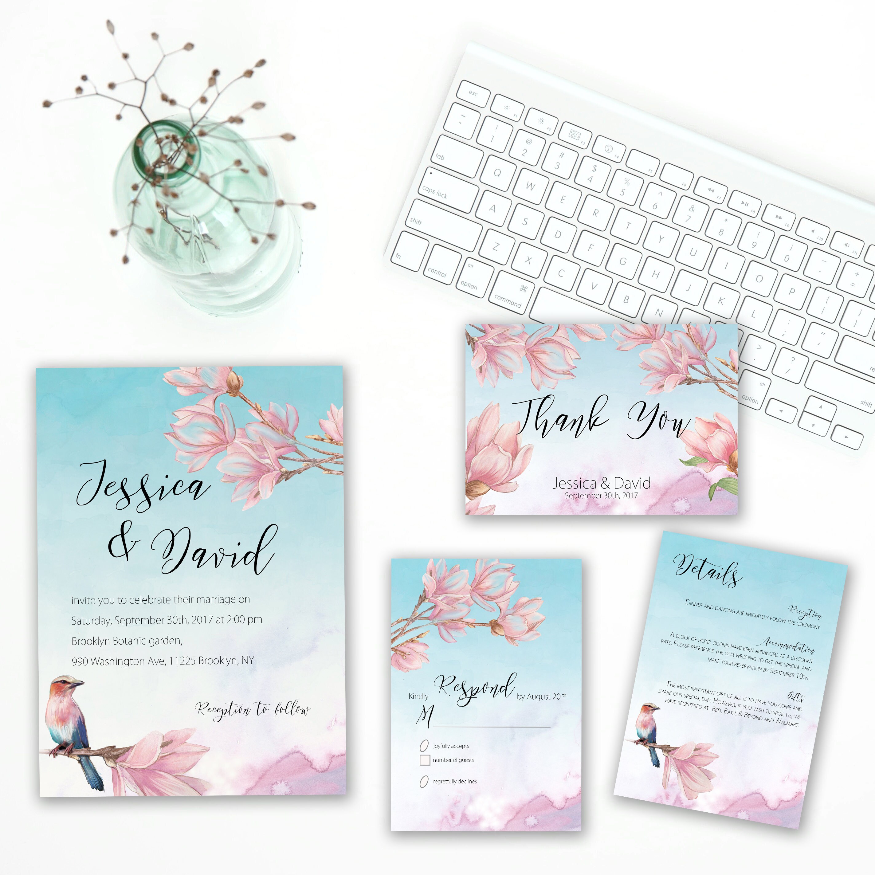 Exclusive Wedding Invitation Suite Printable Floral Digital | Etsy