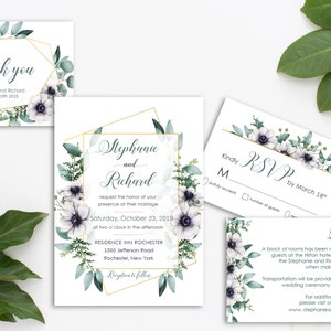 Greenery Wedding Invitation,Printable Greenery Wedding Invitation Suite,Eucalyptus Digital Wedding Invitation,Elegant Wedding Invite WS-055