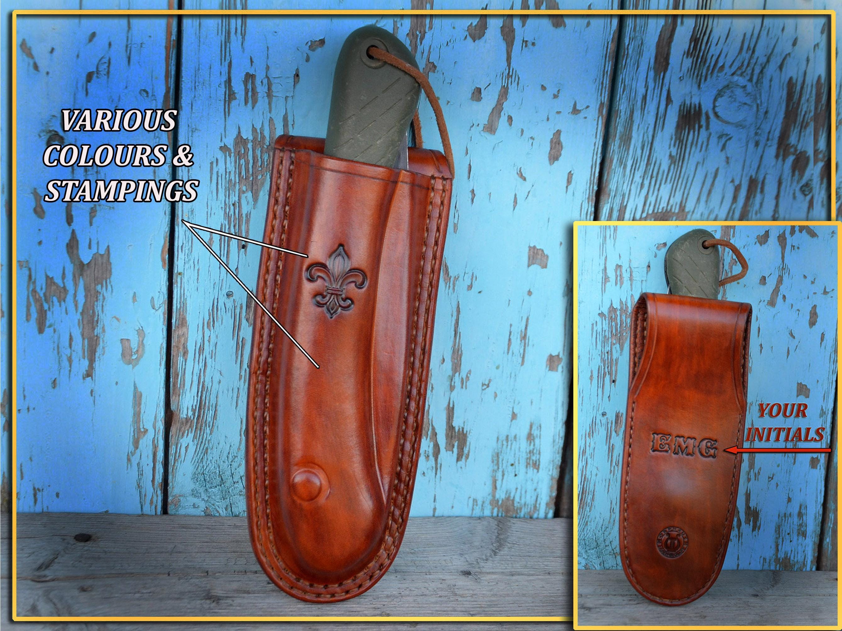 CUSTOM Leather BAHCO Laplander Saw Sheath. Handmade And Personalised (With your initials on the back side).