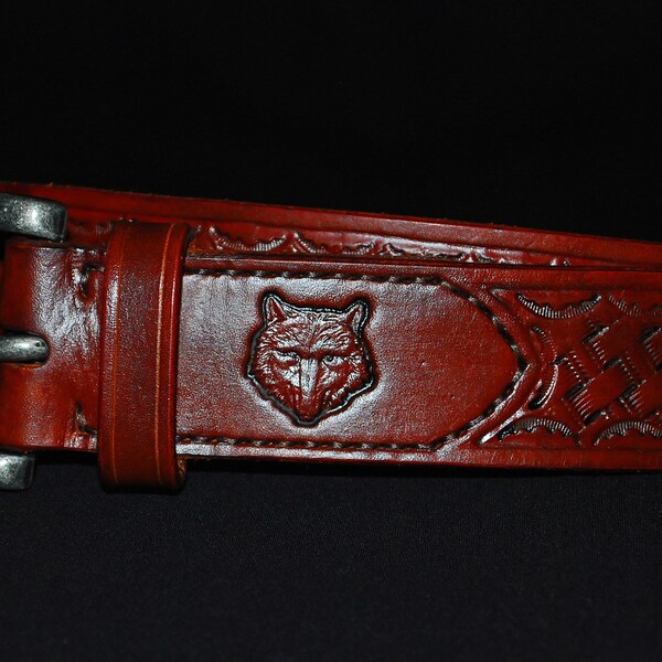 Stamped Leather Belt Etsy