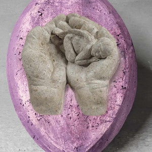 Biodegradable Mandorla Urn with Baby Angel. For land or water burial
