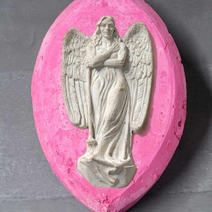 Biodegradable Mandorla Urn with Angel. For land or water burial