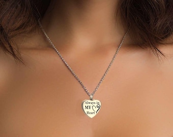 Memorial picture necklace personalized cremation necklace heart-shaped urn pendant Customizable