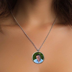 Memorial picture necklace personalized cremation necklace urn pendant or hair locket.