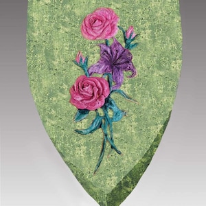 Biodegradable Shield Urn with Flowers. For land or water burial