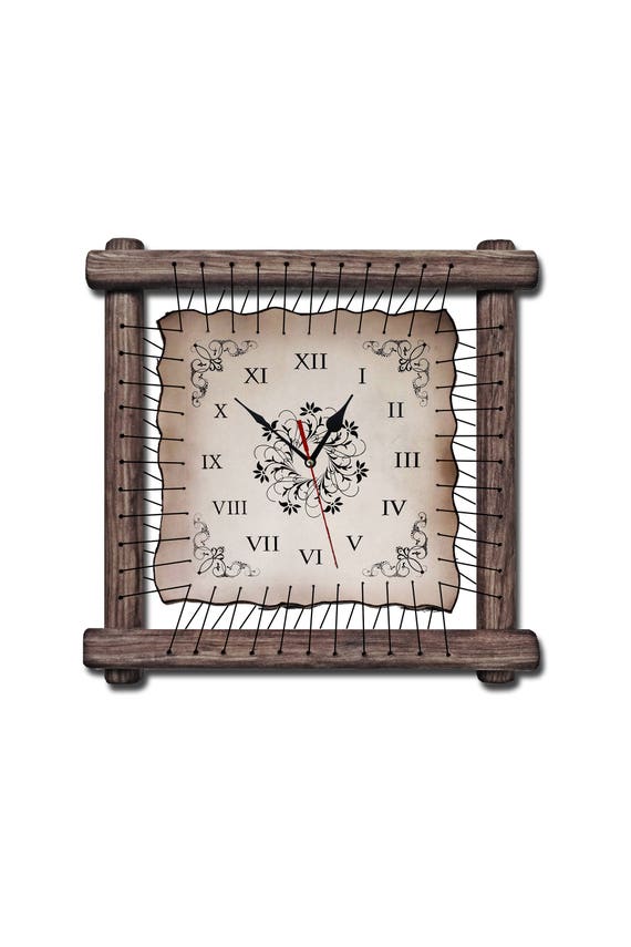 Unique Wall Clocks Rustic Decor Brown Clock Personalized - Brown Clock Wall Decor Unique Wall Clocks Rustic Decor Brown Clock Personalized - Brown Clock Wall Decor