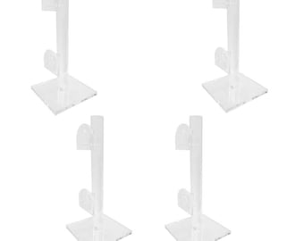 4 Pc 8x3x4 Clear Acrylic Lucite Single Shoe Display Fixture Stand Retail Heels