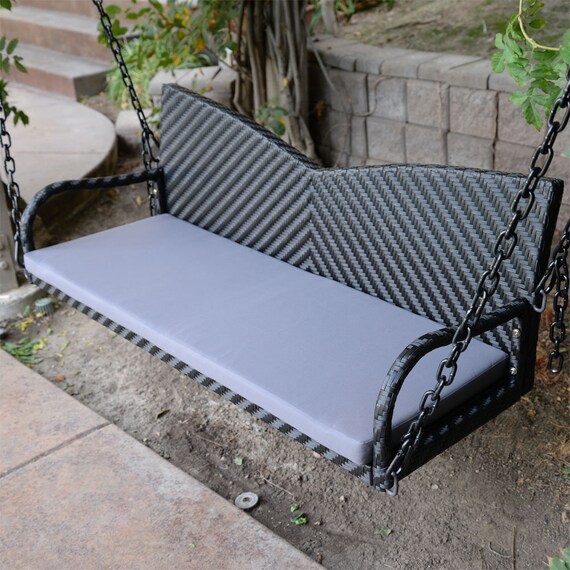 Black 52 Patio Porch Swing Chair Bench Resin Wicker Tree - Plastic Wicker Patio Swing Black 52 Patio Porch Swing Chair Bench Resin Wicker Tree - Plastic Wicker Patio Swing