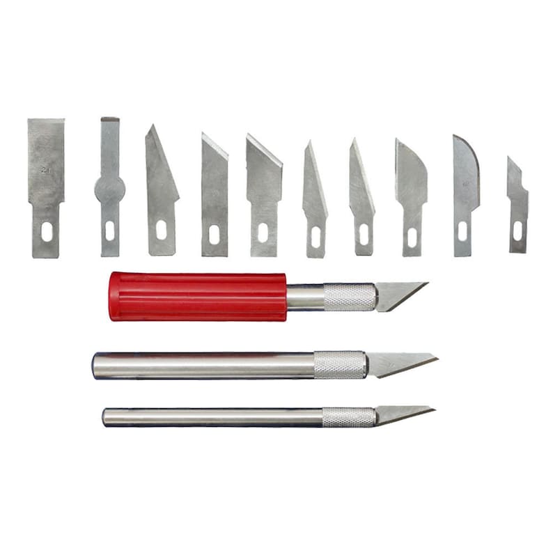 Hobby Knife Precision Set 16pc Exacto Blades Cutting Sculpting Etsy