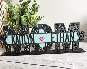 Personalized Gift for Mom, grandmother Floral Mothers Day Sign