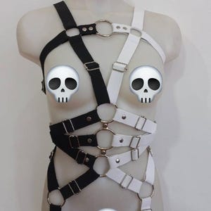 full body elastic harness ( black and white)