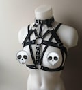 elastic harness with spikes black and white XS-XXXL product logo