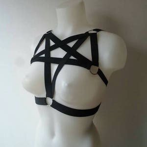 Pentagram elastic harness black and white XS-XXXL