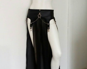 Vegan leather garter skirt