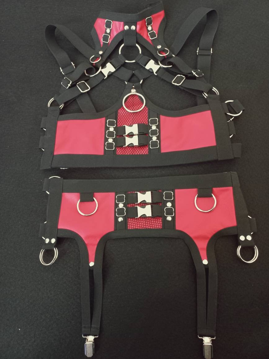 Faux Leather Garter Belt Etsy