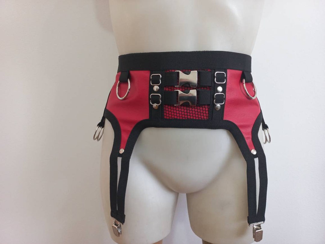 Faux Leather Garter Belt Etsy