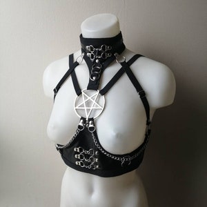 Large pentagram under bust harness