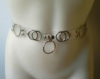 Clear vinyl belt simple XS-XXXL