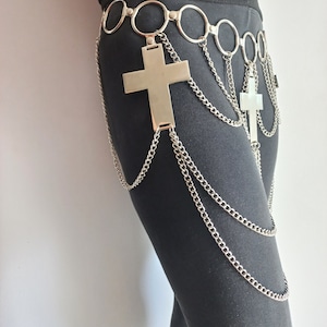 chain belt ( cross,ankh cross,pentagram,sigil) XS-XXXL