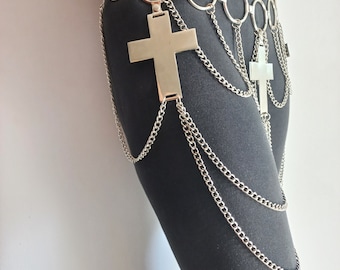 chain belt ( cross,ankh cross,pentagram,sigil) XS-XXXL