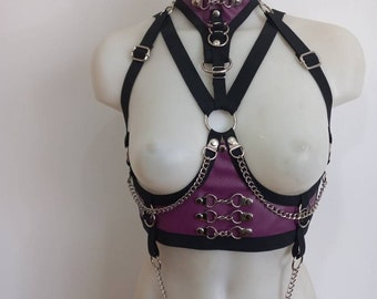 Underbust vegan leather Harness muticolor XS-XXXL
