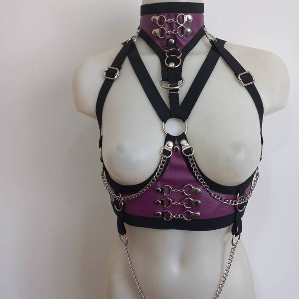Underbust vegan leather Harness muticolor XS-XXXL