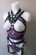 Purple bat print full body harness  XS-XXL product logo