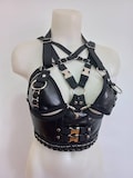 Faux leather  underbust harness with removable bra multicolor XS -XXL product logo